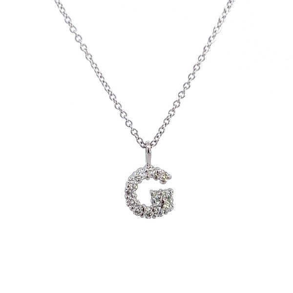 Diamond G Initial Necklace
