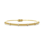 Load image into Gallery viewer, SLOANE STREET 18K Yellow Gold Diamond Station and Strie Bracelet