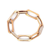 18K Rose Gold Link Diamond Bracelet