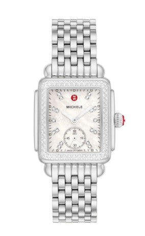 MICHELE Deco Mid Diamond Stainless Steel Watch