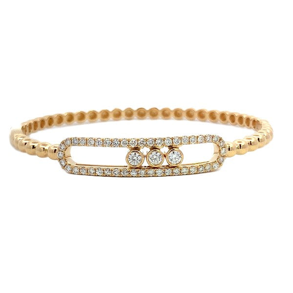 18K Yellow Gold Diamond Bangle Bracelet