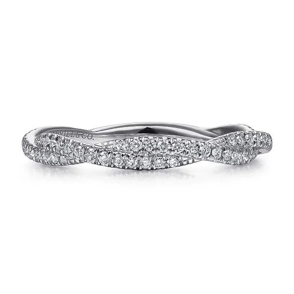 Diamond Pave Twisted Stackable Band