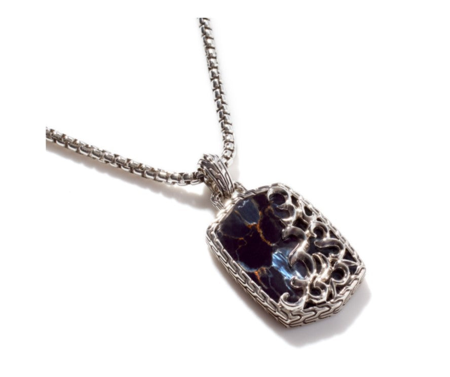 JOHN HARDY Classic Chain Keris Dagger Blue Pietersite Necklace
