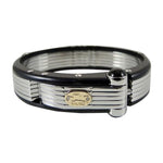 Load image into Gallery viewer, Men&#39;s Stainless Steel, Gold, Diamond Bangle
