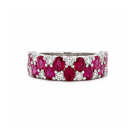 18K White Gold Ombre Ruby and Diamond Ring