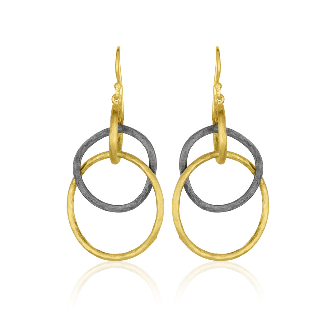 Double Interlocking Circle Earrings