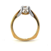 Platinum and 18K Yellow Gold Solitaire Diamond Engagement Ring