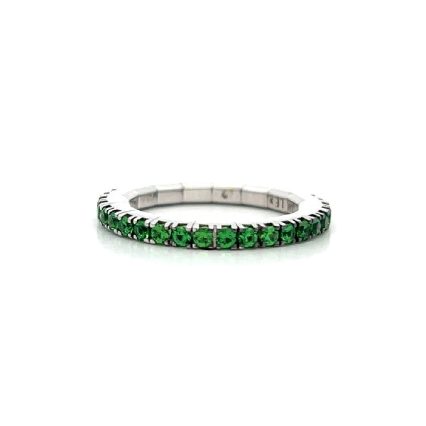 EXTENSIBLE 18K White Gold Stretchable Tsavorite Ring