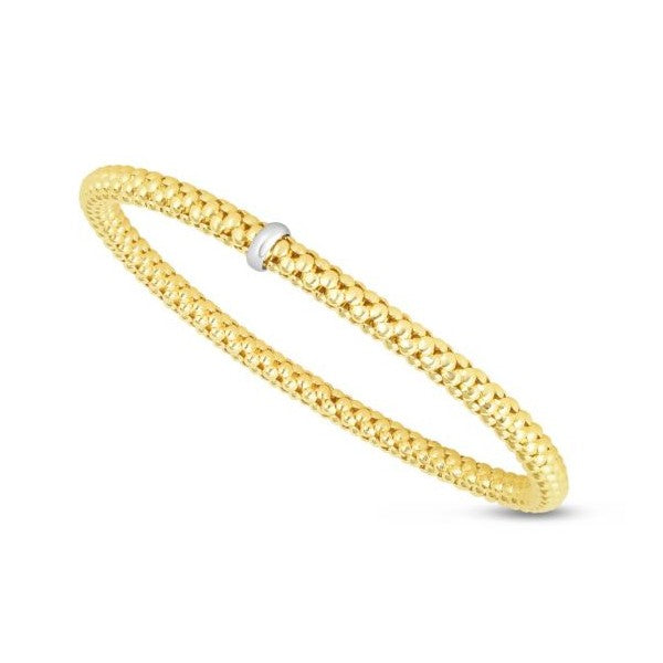 14K Yellow Gold Stretchable Popcorn Bracelet