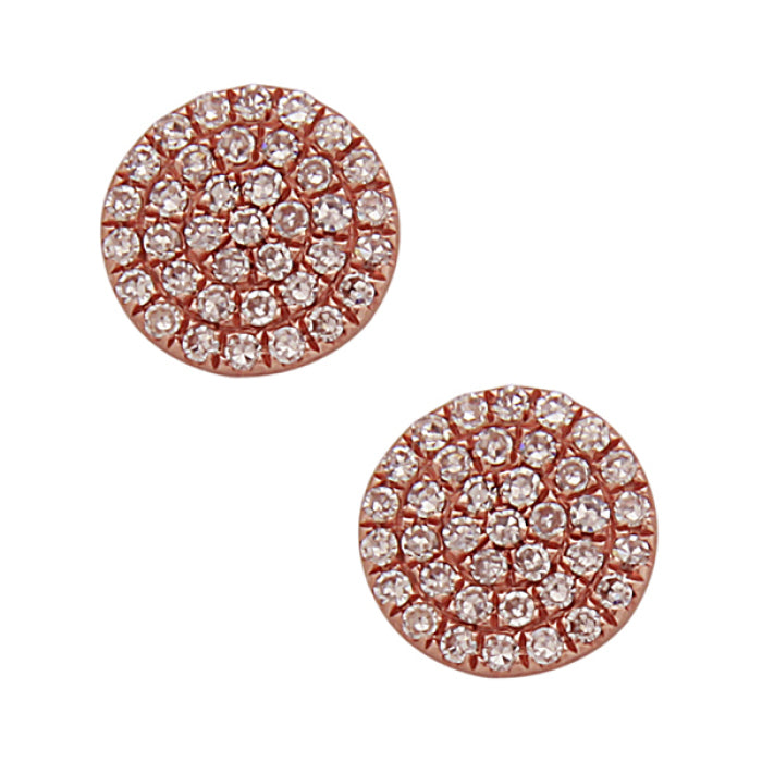 Diamond Pave Disc Earrings