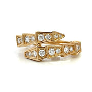 14K Yellow Gold Serpent-Style Bypass Diamond Ring