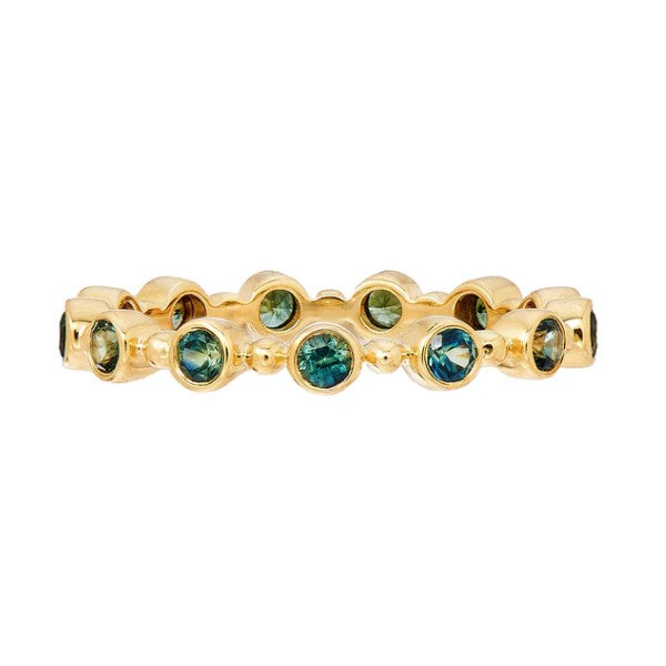 SETHI COUTURE 18K Yello Gold Green Sapphire Petite Bubble Band