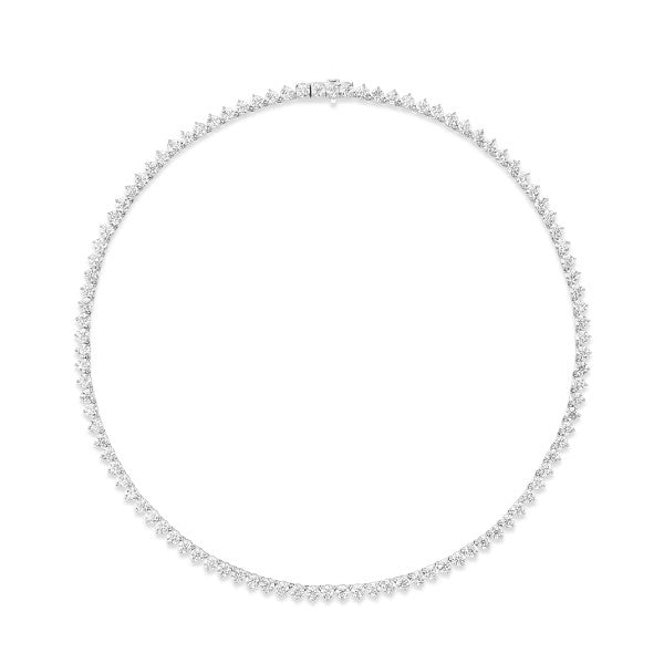 18K White Gold Diamond Tennis Necklace