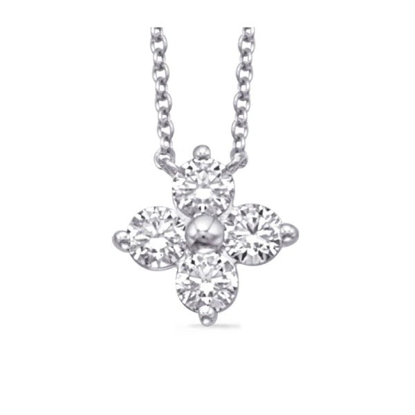 14K White Gold Diamond Necklace