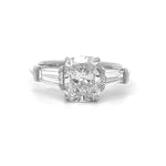 Load image into Gallery viewer, Lab Grown 3-Stone Cushion CutDiamond Ring 4.51cttw 14K White Gold
