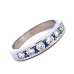 Load image into Gallery viewer, Sapphire and Diamond Band