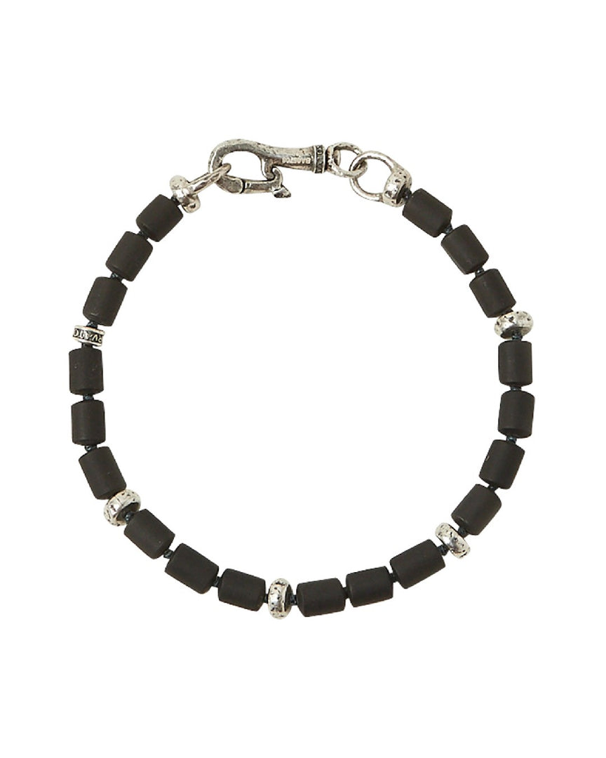 JOHN VARVATOS Obsidian and Silver Bracelet