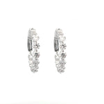 Load image into Gallery viewer, 18K White Gold Small Inside/Out Diamond Hoop Earrings 1.54cttw