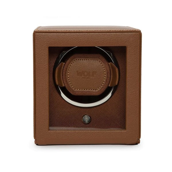 WOLF Cub Single Watch Winder - Cognac