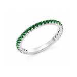 Load image into Gallery viewer, 14K White Gold Emerald Stackable Ring