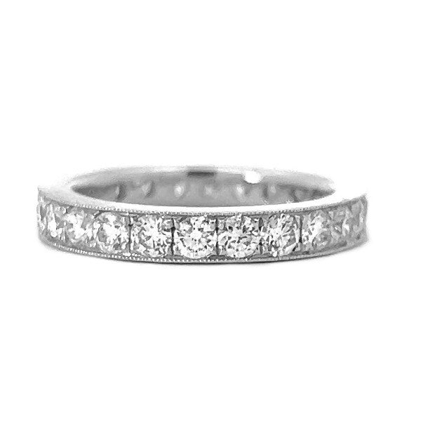 14K White Gold Diamond Eternity Wedding or Anniversary Band