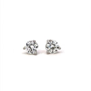 14K White Gold Natural Diamond Stud Earrings 1.80cttw