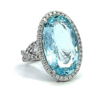 Load image into Gallery viewer, Aquamarine and Diamond Fashion Ring