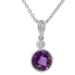 Load image into Gallery viewer, Amethyst and Diamond Pendant