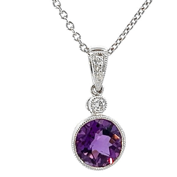 Amethyst and Diamond Pendant