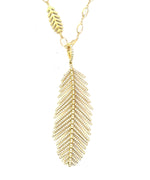 Load image into Gallery viewer, Diamond Feather Pendant