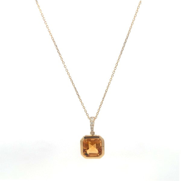 14K Yellow Gold Citrine Necklace