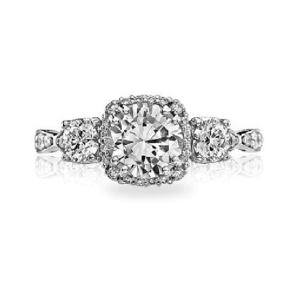 TACORI Dantela 3-Stone Halo Engagement Ring