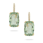 Load image into Gallery viewer, Green Amethyst and Diamond Earrings
