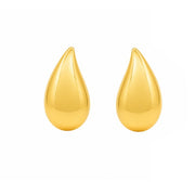 14K Yellow Gold Sculpted Teardrop Earrings