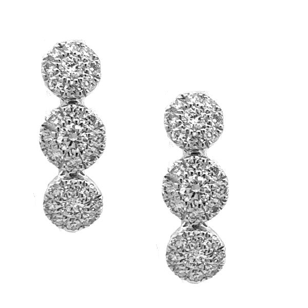 Diamond Cluster Drop Earrings