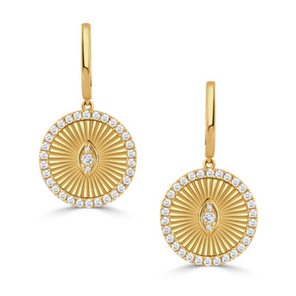 18K Yellow Gold Diamond Earrings