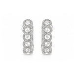 Load image into Gallery viewer, 18K White Gold Rose Cut Diamond Hoop Earrings