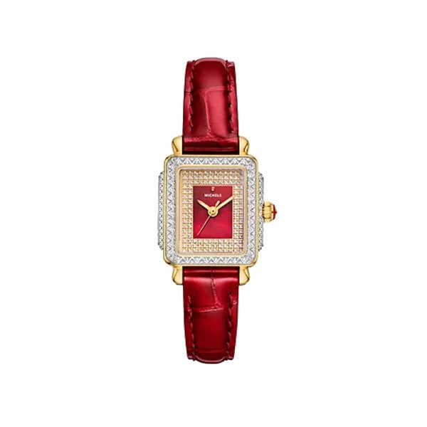 MICHELE Special Edition Deco Madison Mini Two-Tone 18K Gold-Plated Diamond Pavé Dial Watch