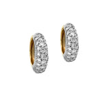Load image into Gallery viewer, 14K White Gold Pave Diamond Small Hoop Earrings