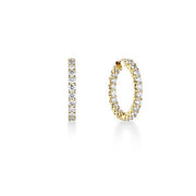 A.LINK 18K Yellow Gold Diamond Hoop Earrings 3.56cttw