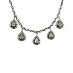 Load image into Gallery viewer, SETHI COUTURE 18K White Gold &amp; Black Rhodium Vintage Pear Drop Diamond Necklace
