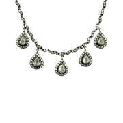 SETHI COUTURE 18K White Gold & Black Rhodium Vintage Pear Drop Diamond Necklace