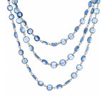 Load image into Gallery viewer, 18K WHITE GOLD ROSE CUT BLUE SAPPHIRE NECKLACE