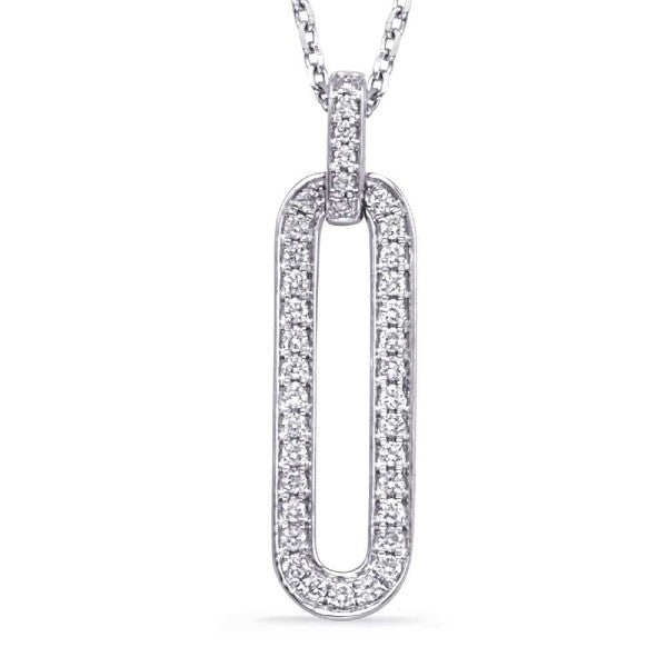 14K White Gold Diamond Necklace