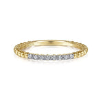 Load image into Gallery viewer, 14K Yellow Gold Bead and Diamond Stackable Ring
