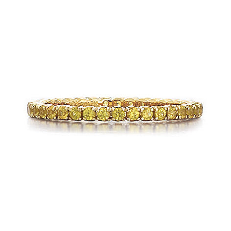 SPARK CREATIONS 18K Yellow Gold Eternity Band with Yellow Sapphires