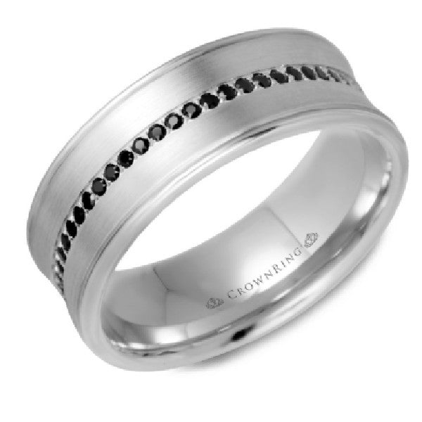 Men's Black Diamond 8mm Wedding Band