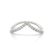14K White Gold Diamond Chevron Band