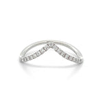 Load image into Gallery viewer, 14K White Gold Diamond Chevron Band