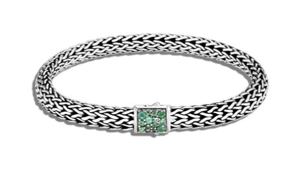 Classic Chain Black Sapphire And Emerald Reversible Icon Bracelet